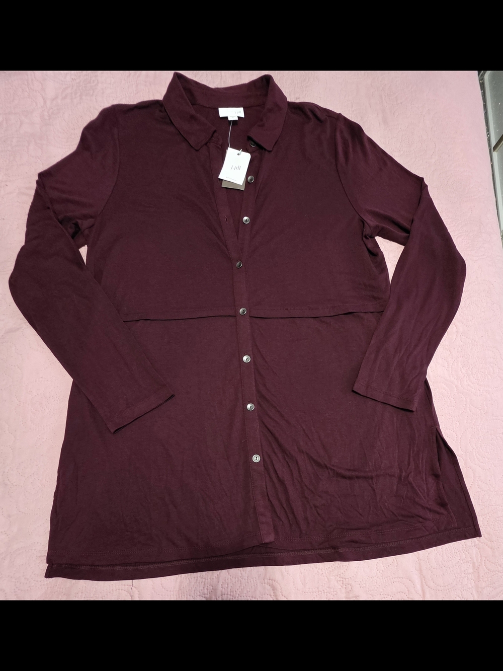 J. Jill Pinot Button-Front Long Sleeve Top